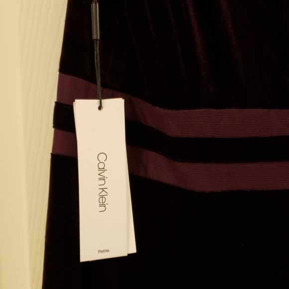 Calvin Klein Purple Velvet Sleeveless Petite Dress - Picture 6 of 7